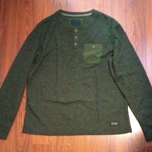 Nomad Forest Green Waffle Knit Henley